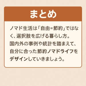 節約ノマドライフのまとめイメージ